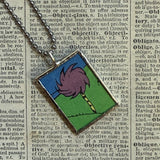 The Lorax, original illustrations from vintage book, up-cycled to soldered glass pendant