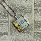 Dublin Ireland, vintage map, hand-soldered glass pendant