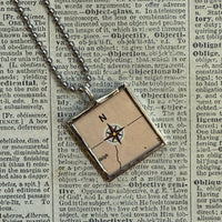 Dublin Ireland, vintage map, hand-soldered glass pendant