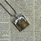 Frog and Toad, vintage children's book illustrations, up-cycled to soldered glass pendant