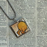Winnie the Pooh childrens' book illustrations up-cycled to hand-soldered glass pendant