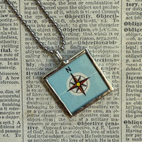 Paris France, vintage map, hand-soldered glass pendant