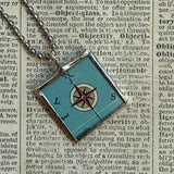 Sydney Australia, vintage map, hand-soldered glass pendant
