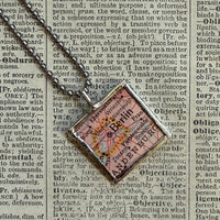 Berlin, vintage map, hand-soldered glass pendant