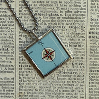 Berlin, vintage map, hand-soldered glass pendant