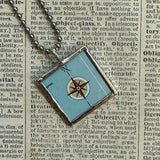 Berlin, vintage map, hand-soldered glass pendant