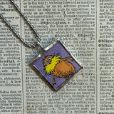 The Lorax, original illustrations from vintage book, up-cycled to soldered glass pendant