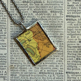 Ireland vintage map, hand-soldered glass pendant