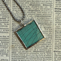 San Francisco Oakland, vintage map, hand-soldered glass pendant