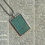 Ireland vintage map, hand-soldered glass pendant