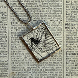 Fairies, vintage children's book illustration up-cycled to soldered glass pendant