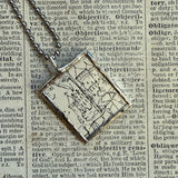 Fairies, vintage children's book illustration up-cycled to soldered glass pendant