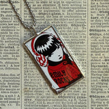 Emily the Strange, vintage illustrations up-cycled to soldered glass pendant