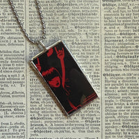 Emily the Strange, vintage illustrations up-cycled to soldered glass pendant