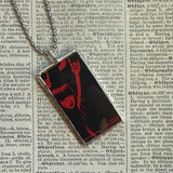 Emily the Strange, vintage illustrations up-cycled to soldered glass pendant