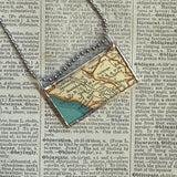 San Francisco, Oakland, Napa, Sonoma, vintage map, hand-soldered glass pendant