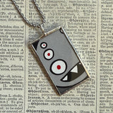 Emily the Strange, vintage illustrations up-cycled to soldered glass pendant