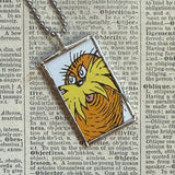 The Lorax, original illustrations from vintage book, up-cycled to soldered glass pendant