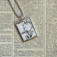 Chicago, vintage map, hand-soldered glass pendant