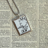 Chicago, vintage map, hand-soldered glass pendant