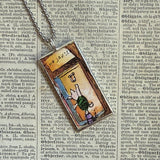 Winnie the Pooh childrens' book illustrations up-cycled to hand-soldered glass pendant