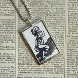 Blueberries for Sal, vintage illustrations, up-cycled to soldered glass pendant