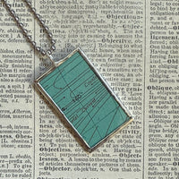 Philippines, vintage map, hand-soldered glass pendant