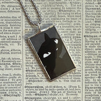 Emily the Strange, vintage illustrations up-cycled to soldered glass pendant