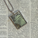 Frog and Toad, vintage children's book illustrations, up-cycled to soldered glass pendant