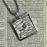 Vatican City, Rome vintage map, hand-soldered glass pendant