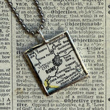 Vatican City, Rome vintage map, hand-soldered glass pendant