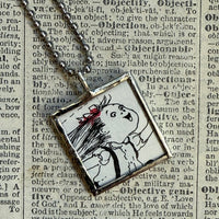 Eloise, vintage illustrations, up-cycled to soldered glass pendant
