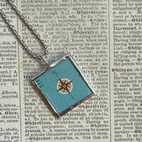 Stockholm Sweden vintage map, hand-soldered glass pendant