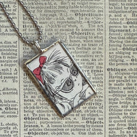 Eloise, vintage illustrations, up-cycled to soldered glass pendant