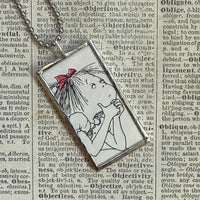 Eloise, vintage illustrations, up-cycled to soldered glass pendant