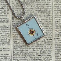 Buenos Aires vintage map, hand-soldered glass pendant