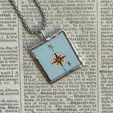 Buenos Aires vintage map, hand-soldered glass pendant