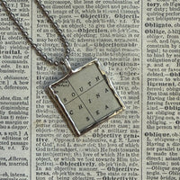 Taiwan, South China Sea, vintage map, hand-soldered glass pendant