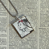 Eloise, vintage illustrations, up-cycled to soldered glass pendant