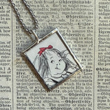 Eloise, vintage illustrations, up-cycled to soldered glass pendant
