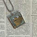 Frog and Toad, vintage children's book illustrations, up-cycled to soldered glass pendant