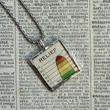 Los Angeles vintage map, hand-soldered glass pendant