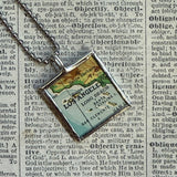 Los Angeles vintage map, hand-soldered glass pendant