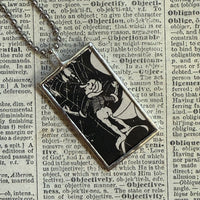 Fairies, vintage children's book illustration up-cycled to soldered glass pendant