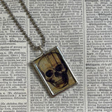 Skeleton / Skull - vntage illustrations up-cycled to soldered glass pendant