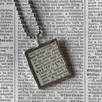 Honey Bee, vintage dictionary illustration, up-cycled to soldered glass pendant