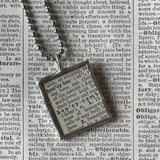 Honey Bee, vintage dictionary illustration, up-cycled to soldered glass pendant