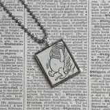 Winnie the Pooh, vintage book up-cycled to hand-soldered glass pendant