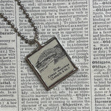 Slug, vintage dictionary illustration, up-cycled to hand soldered glass pendant