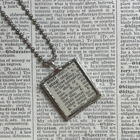 Slug, vintage dictionary illustration, up-cycled to hand soldered glass pendant